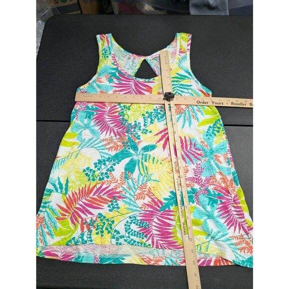 Fresh Produce Colorful Leaves Print Cotton Cutout Back Tank - Picture 4 of 4